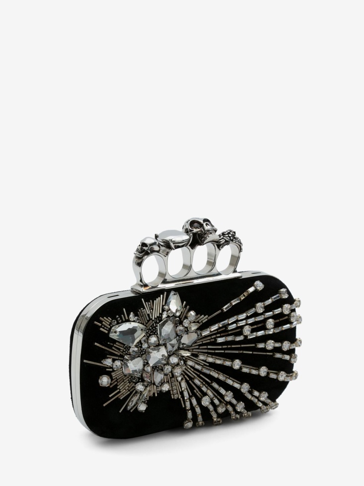 Women's Knuckle Clutch Black Fashion Alexander McQueen