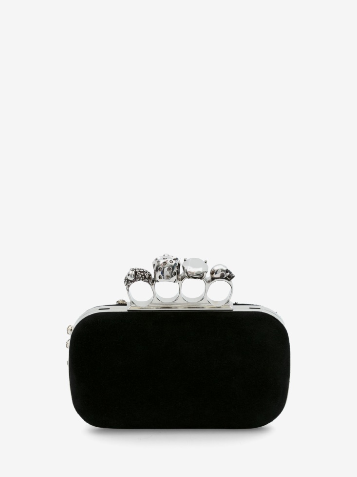 Women's Knuckle Clutch Black Fashion Alexander McQueen