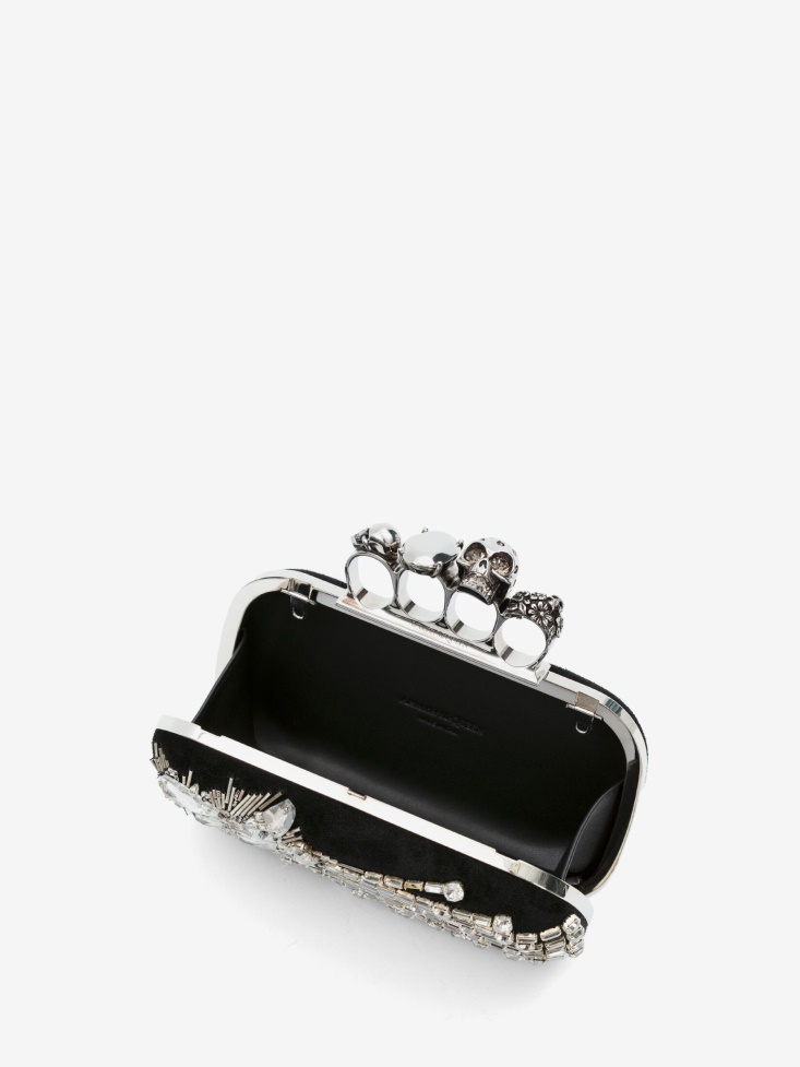 Women's Knuckle Clutch Black Fashion Alexander McQueen