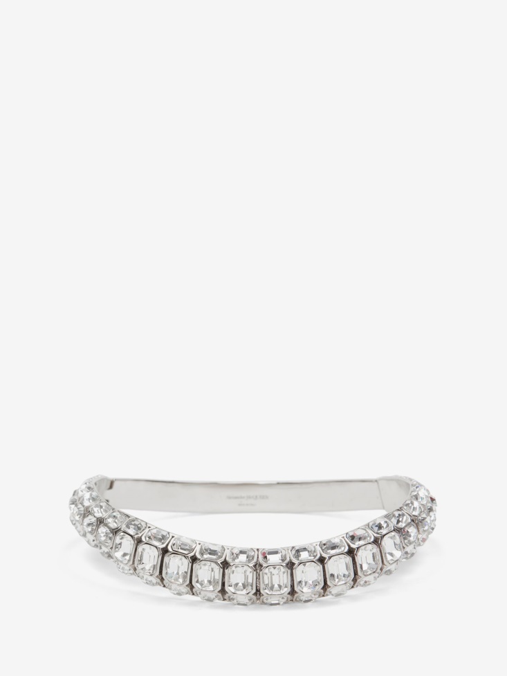 Fashion Alexander McQueen Women's Jewelled Choker Antique Silver