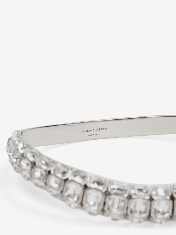 Fashion Alexander McQueen Women's Jewelled Choker Antique Silver