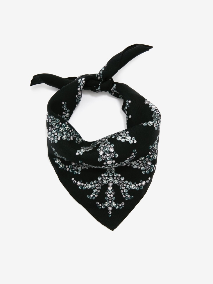 Black/Medium Grey Women's Crystal Spine Scarf Fashion Alexander McQueen