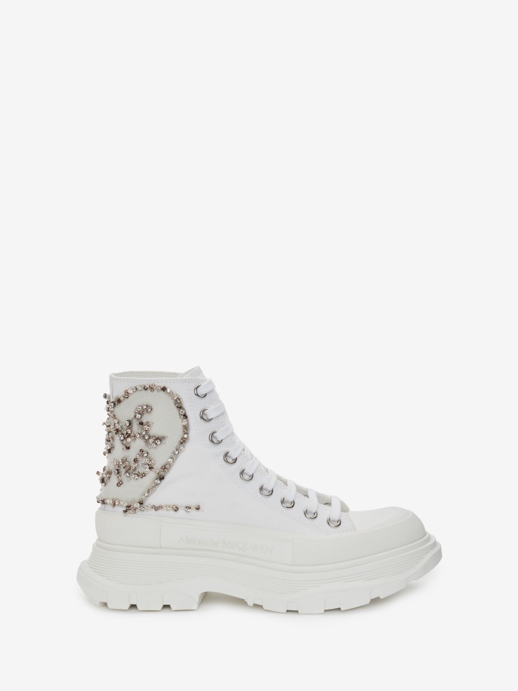 Women's Tread Slick Boot White/Silver Fashion Alexander McQueen