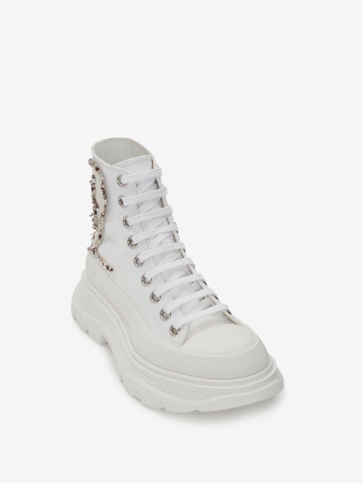 Women's Tread Slick Boot White/Silver Fashion Alexander McQueen