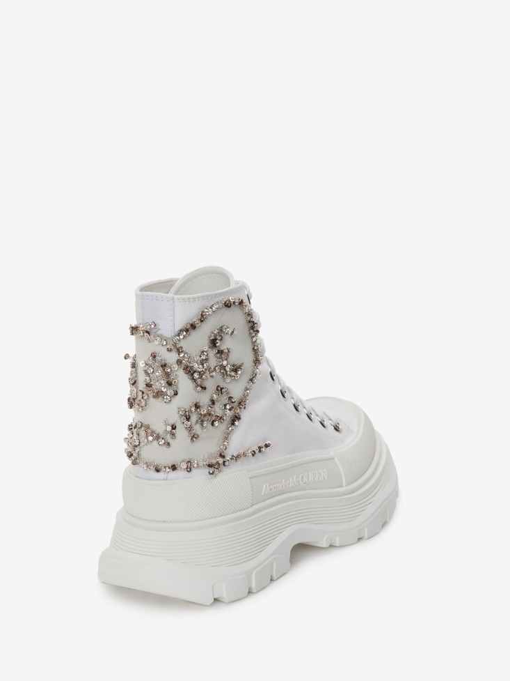 Women's Tread Slick Boot White/Silver Fashion Alexander McQueen