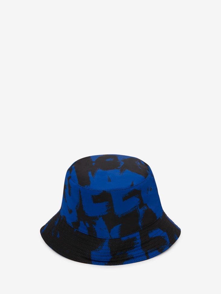 Women's in Graffiti Bucket Hat Fashion Alexander McQueen Royal/Black