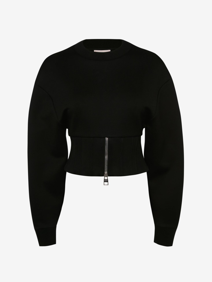 Fashion Alexander McQueen Black Women's Cocoon Sleeve Sweatshirt