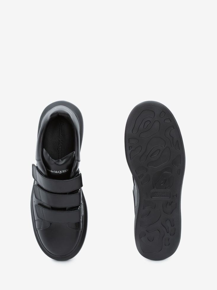 Black Men's Oversized Triple Strap Sneaker Fashion Alexander McQueen