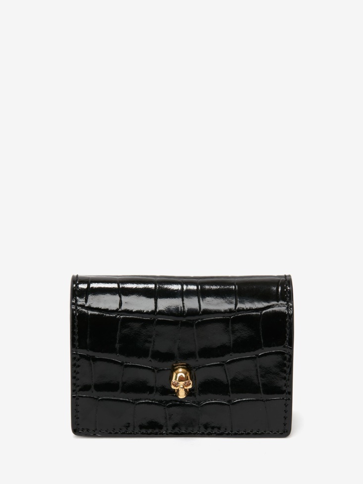 Women's Skull Card Holder With Chain Fashion Alexander McQueen Black