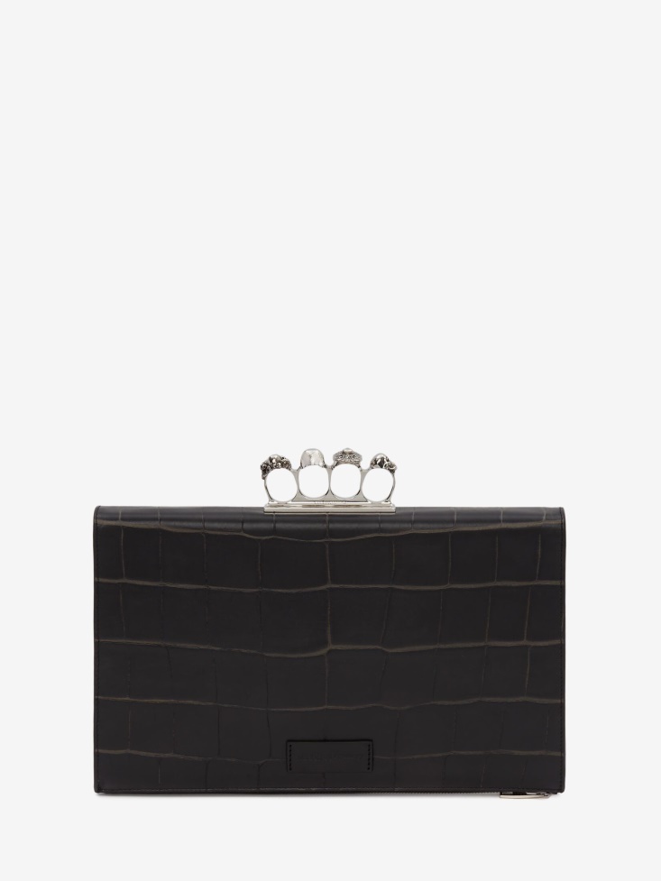Black Men's Four-Ring Zip Pouch Fashion Alexander McQueen