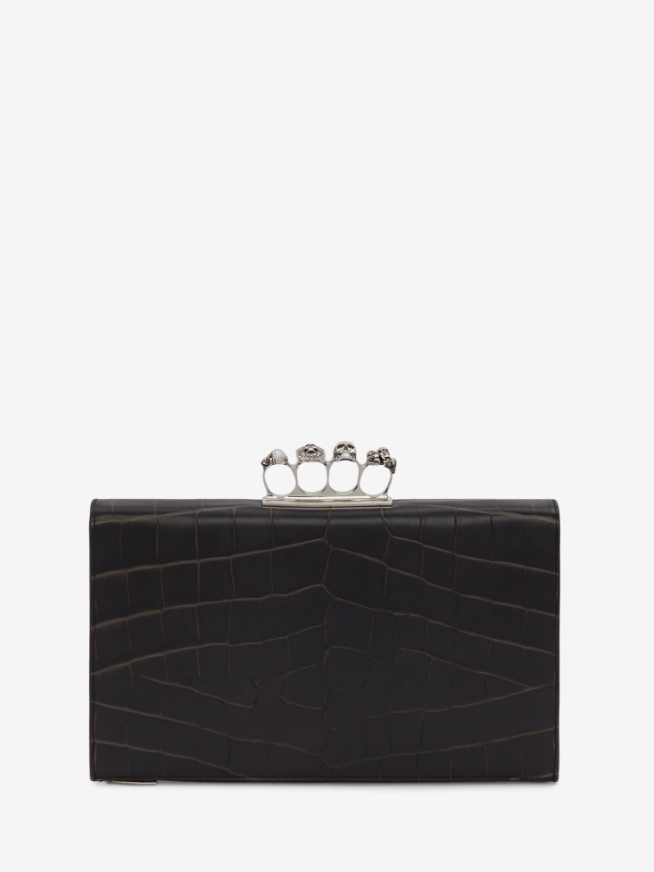 Black Men's Four-Ring Zip Pouch Fashion Alexander McQueen