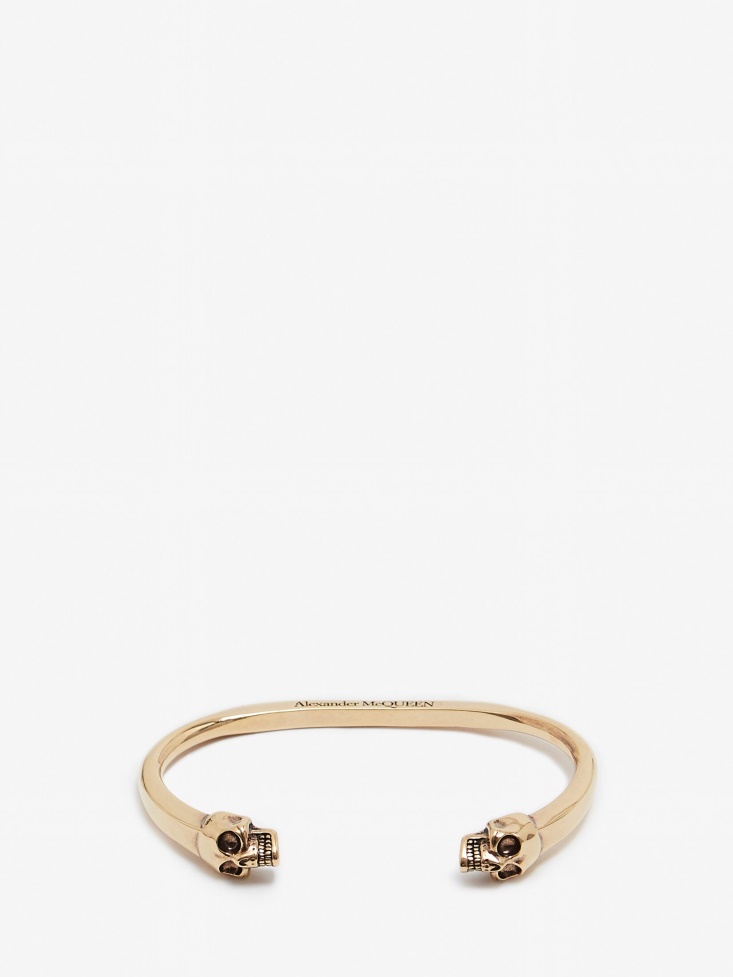 Men's Twin Skull Bracelet Fashion Alexander McQueen Gold