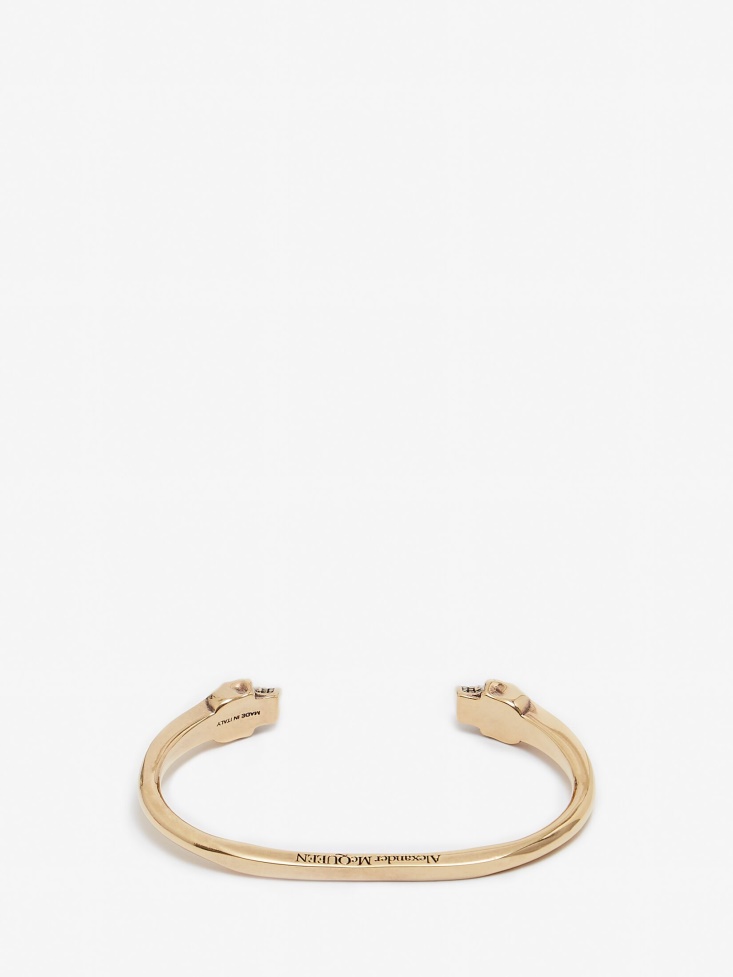 Men's Twin Skull Bracelet Fashion Alexander McQueen Gold