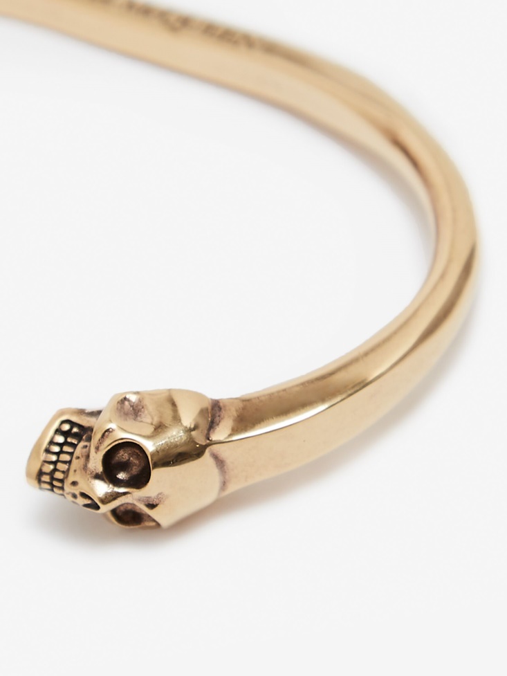 Men's Twin Skull Bracelet Fashion Alexander McQueen Gold