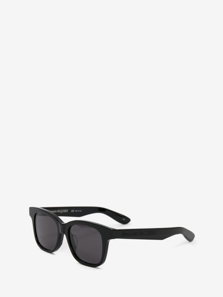Black Fashion Alexander McQueen Men's in Angled Square Sunglasses