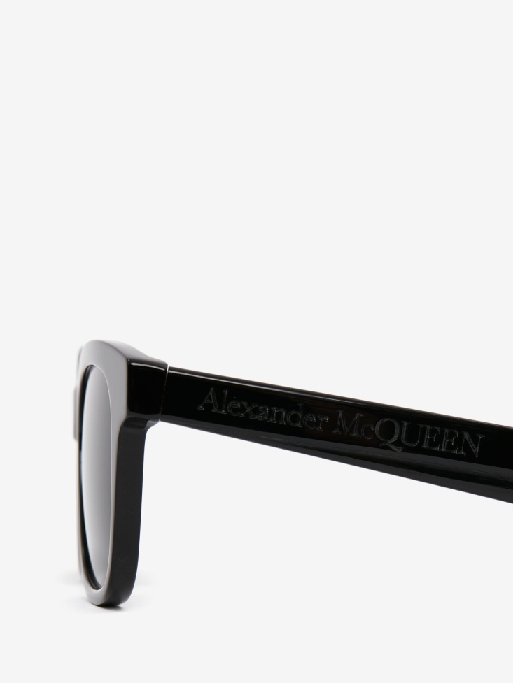 Black Fashion Alexander McQueen Men's in Angled Square Sunglasses