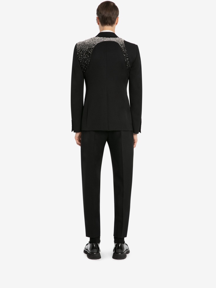 Fashion Alexander McQueen Black Men's Embellished Harness Jacket