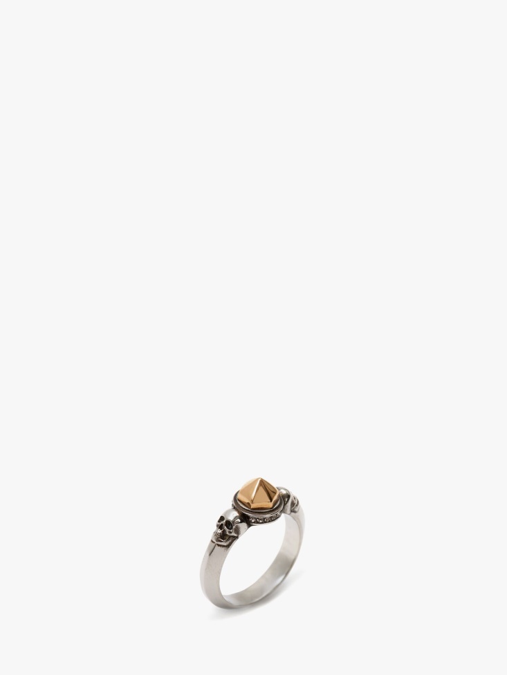 Fashion Alexander McQueen Women's Stud Ring Gold/Silver