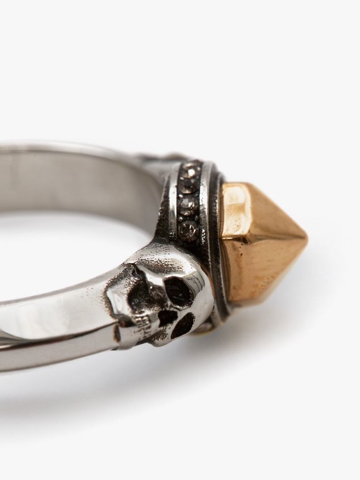 Fashion Alexander McQueen Women's Stud Ring Gold/Silver