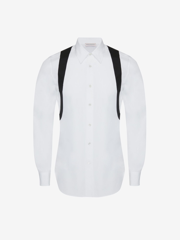 Men's Harness Shirt in White Fashion Alexander McQueen