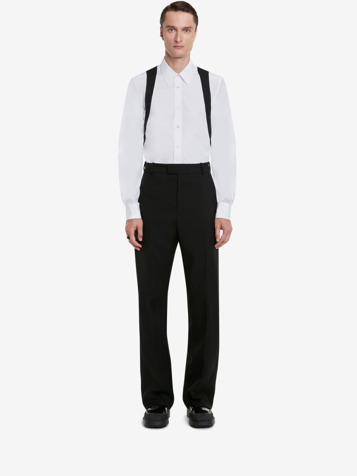 Men's Harness Shirt in White Fashion Alexander McQueen