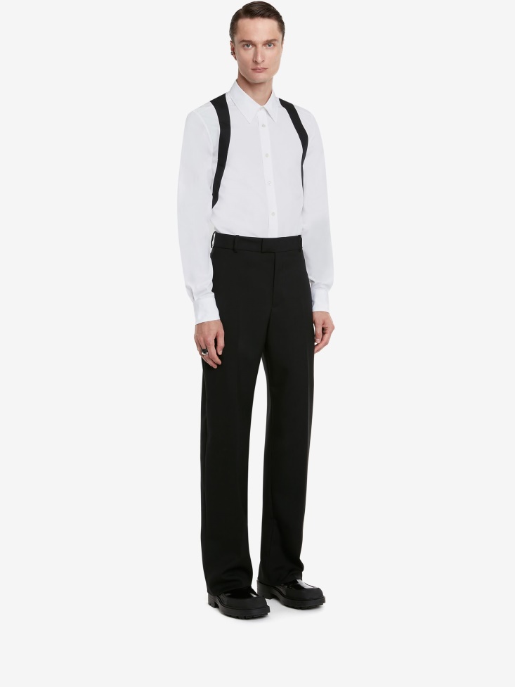 Men's Harness Shirt in White Fashion Alexander McQueen
