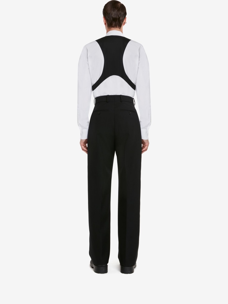 Men's Harness Shirt in White Fashion Alexander McQueen