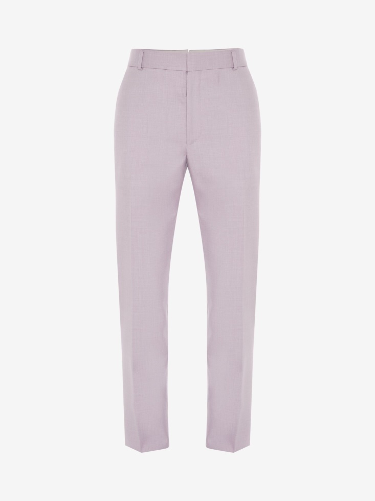 Lilac Men's Tailored Cigarette Trousers Fashion Alexander McQueen