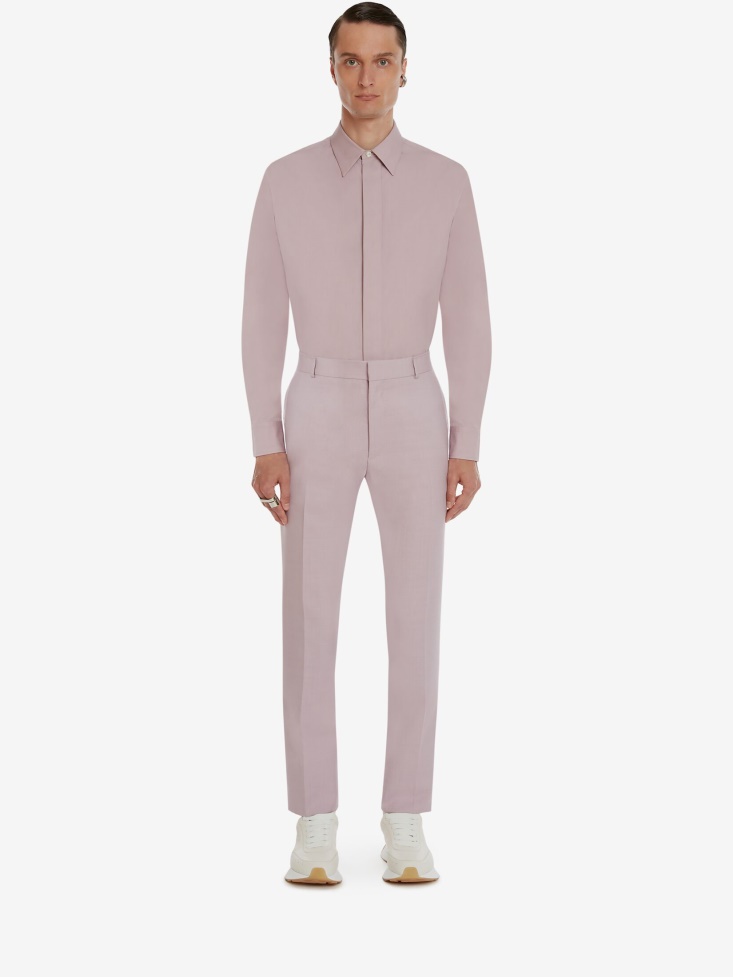 Lilac Men's Tailored Cigarette Trousers Fashion Alexander McQueen