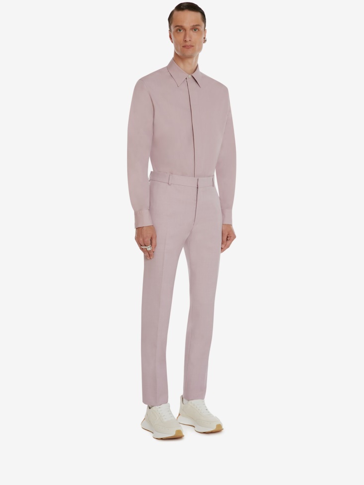 Lilac Men's Tailored Cigarette Trousers Fashion Alexander McQueen
