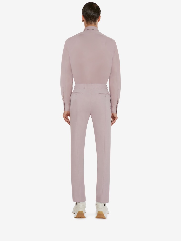 Lilac Men's Tailored Cigarette Trousers Fashion Alexander McQueen
