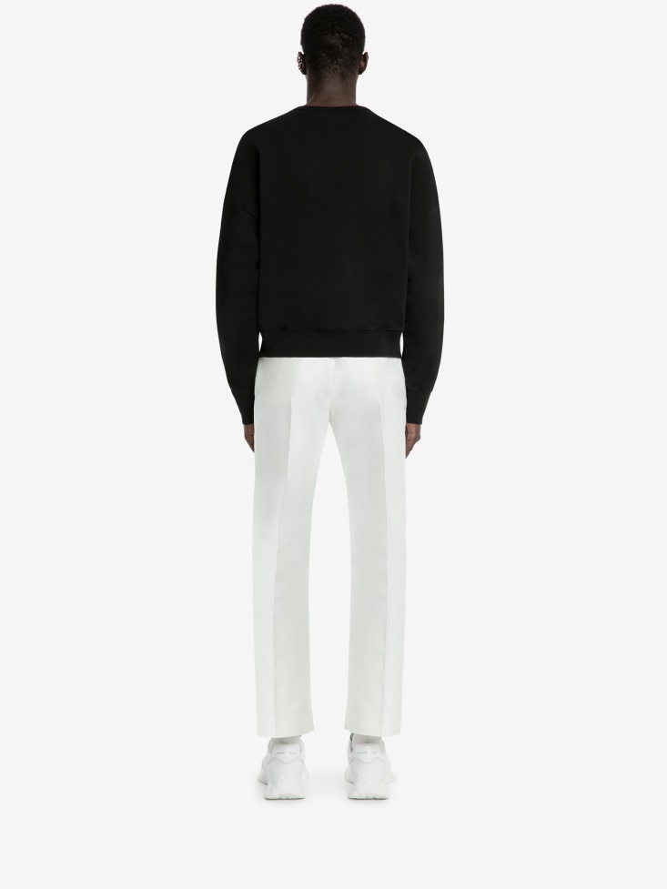 Fashion Alexander McQueen Black/White Men's in Graffiti Oversized Sweatshirt