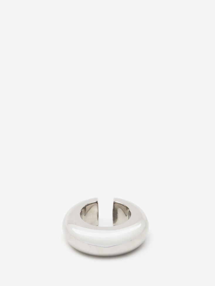 Women's Chunky Single Hoop Ear Cuff Antique Silver Fashion Alexander McQueen