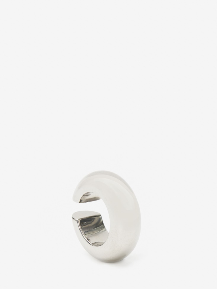 Women's Chunky Single Hoop Ear Cuff Antique Silver Fashion Alexander McQueen