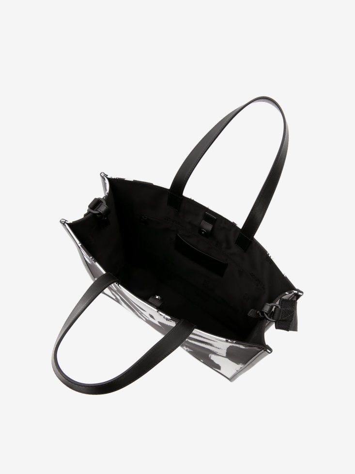 Black/Off White Men's in Graffiti Edge North South Tote Bag Fashion Alexander McQueen