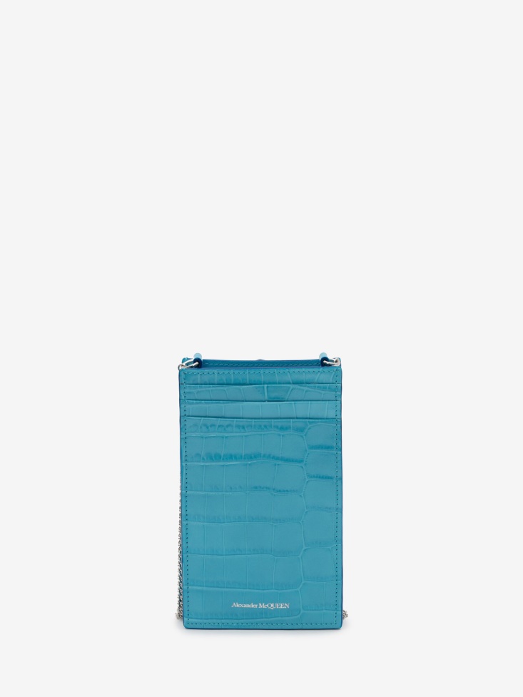 Women's Skull Phone Case With Chain Fashion Alexander McQueen Cerulean