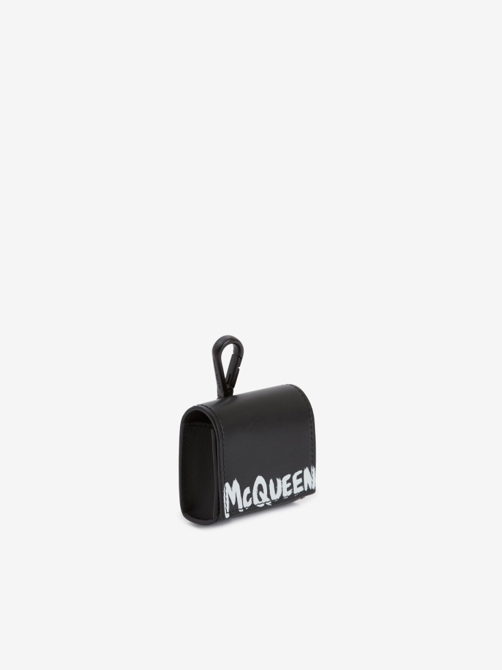 Fashion Alexander McQueen Men's in Graffiti Airpod Pro Case Black/White