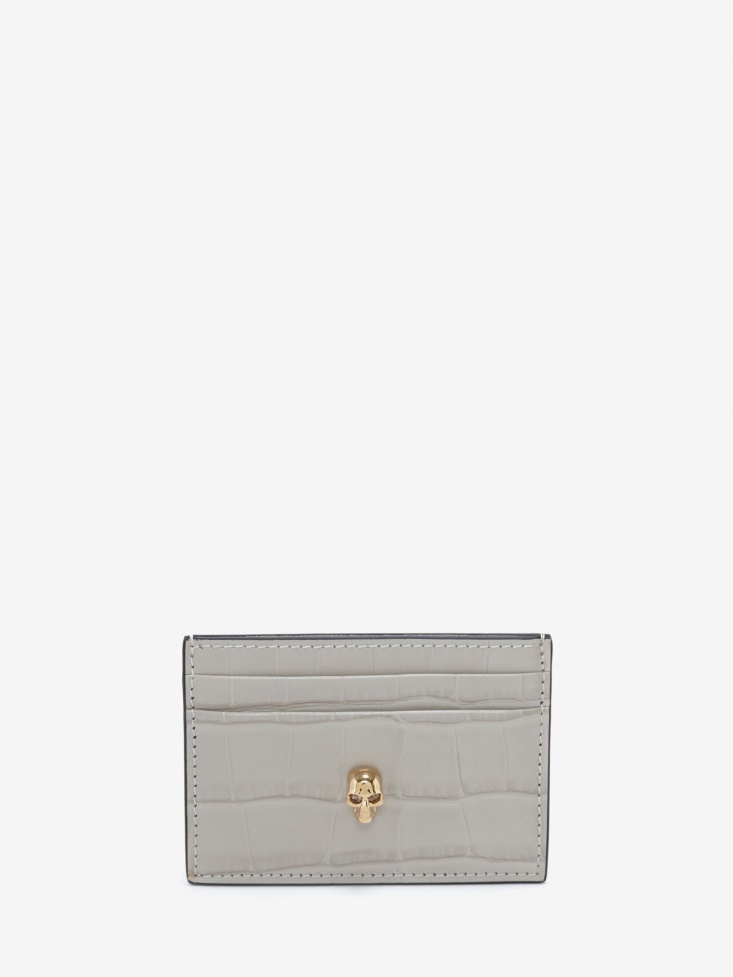 Women's Skull Card Holder Grey Fashion Alexander McQueen