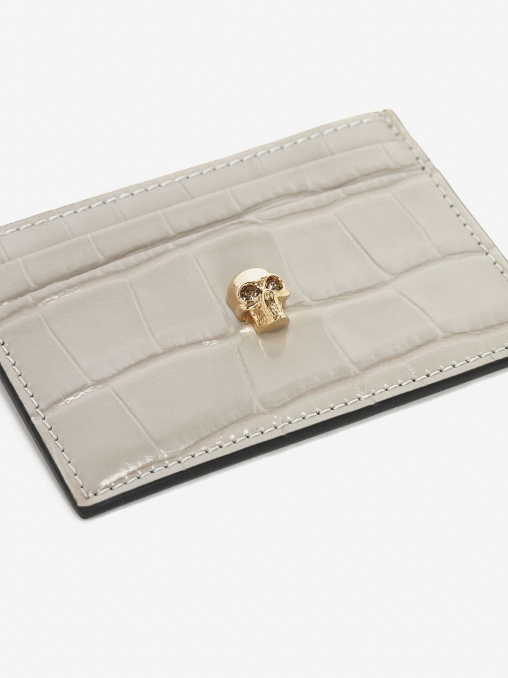 Women's Skull Card Holder Grey Fashion Alexander McQueen