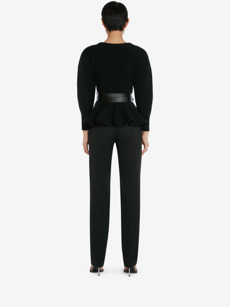 Black/Crystal Women's Wool Tree Graffiti Jumper Fashion Alexander McQueen