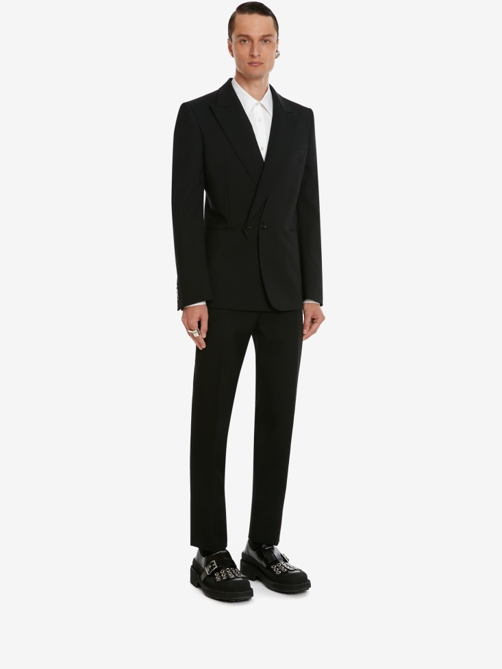 Fashion Alexander McQueen Black Men's Single-Breasted Detachable Lapel Jacket