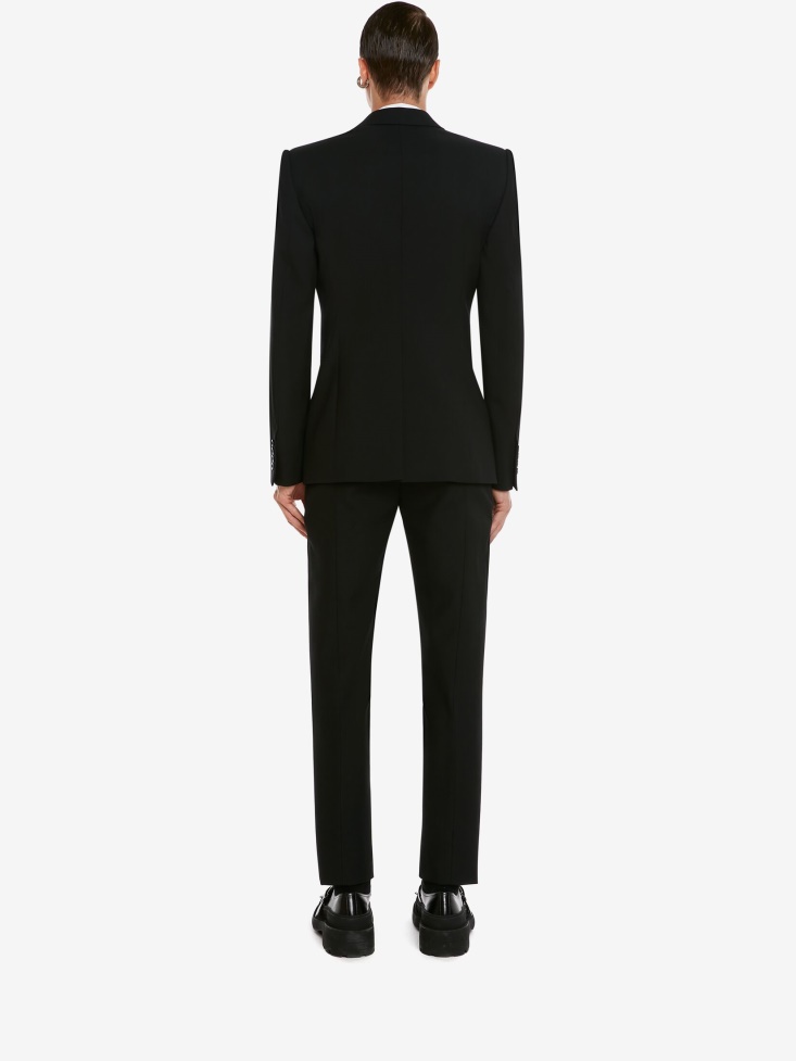 Fashion Alexander McQueen Black Men's Single-Breasted Detachable Lapel Jacket