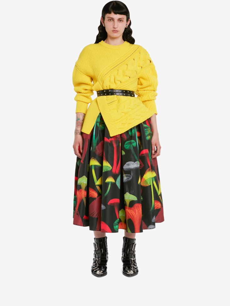 Fashion Alexander McQueen Women's Pieced And Patched Twisted Jumper Bright Yellow