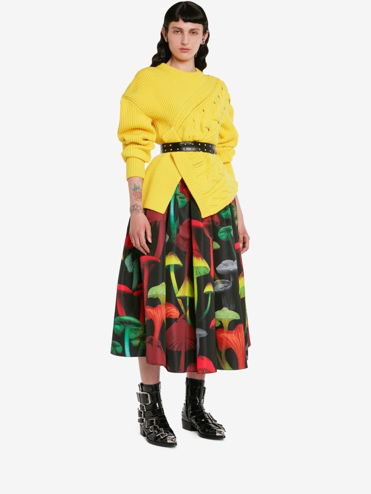 Fashion Alexander McQueen Women's Pieced And Patched Twisted Jumper Bright Yellow