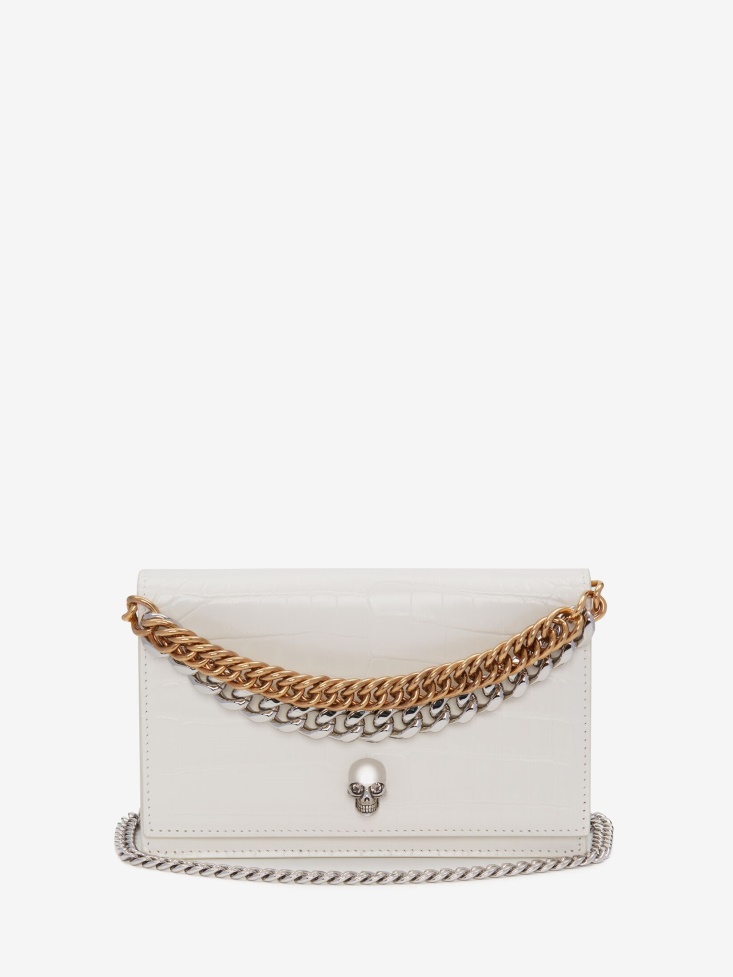 Ivory Women's Small Skull Bag With Chain Fashion Alexander McQueen