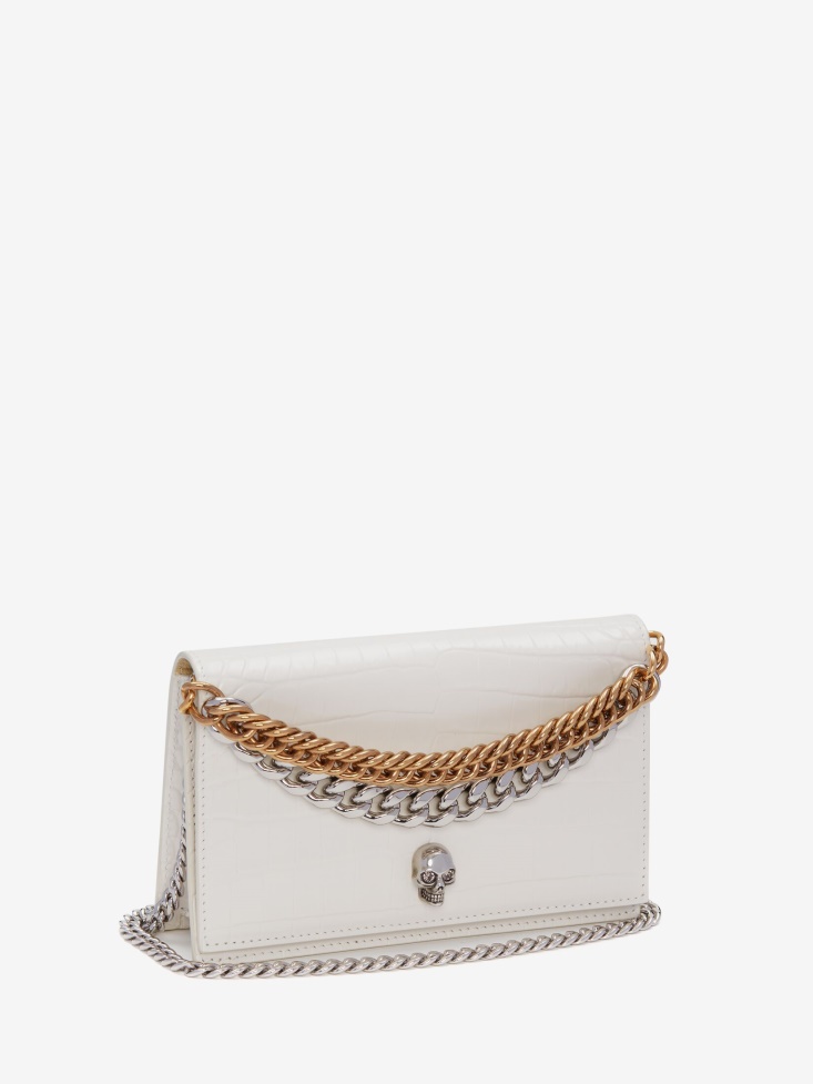 Ivory Women's Small Skull Bag With Chain Fashion Alexander McQueen
