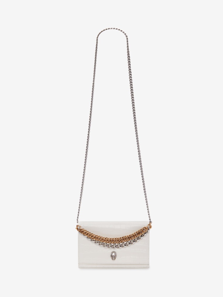 Ivory Women's Small Skull Bag With Chain Fashion Alexander McQueen