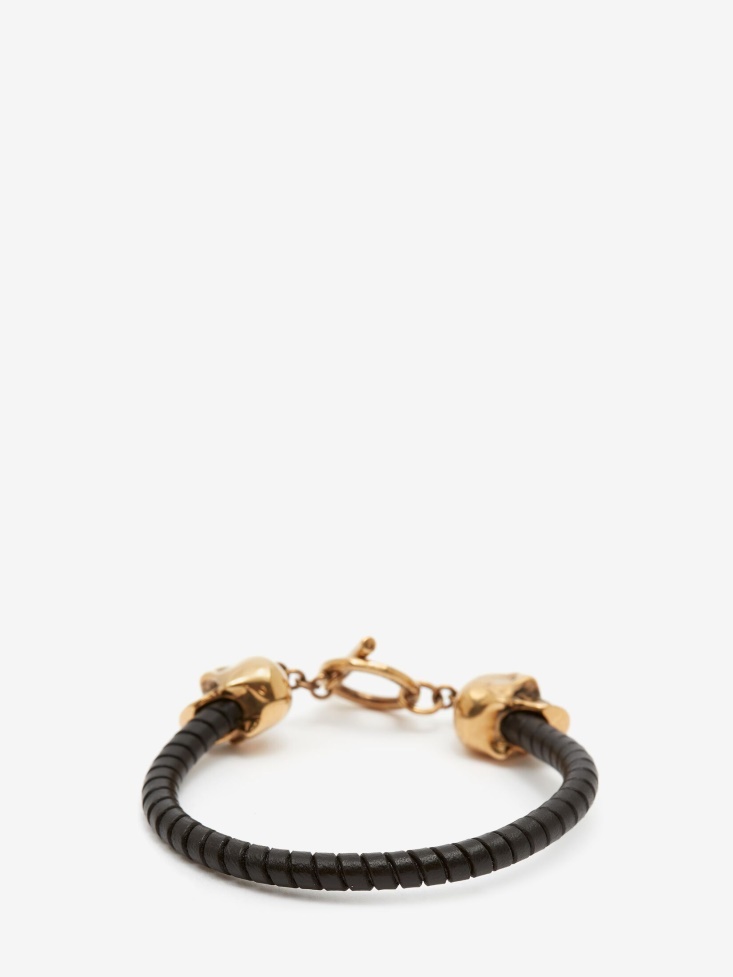 Fashion Alexander McQueen Men's T Bar Skull Bracelet Black