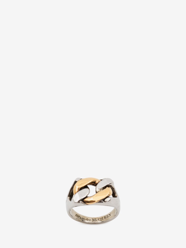 Men's Chain Ring Silver/Gold Fashion Alexander McQueen