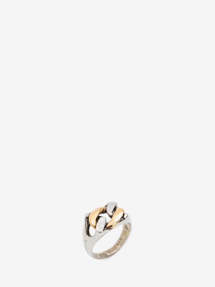 Men's Chain Ring Silver/Gold Fashion Alexander McQueen